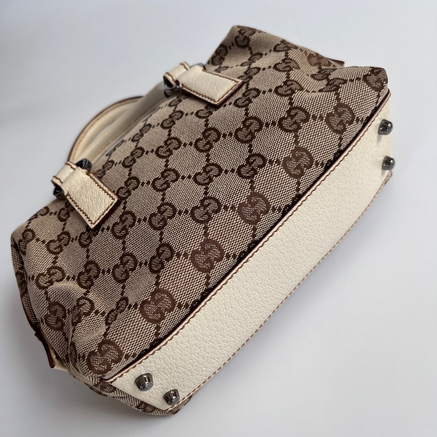 Gucci GG Canvas Mini Boston Top Handle Bag