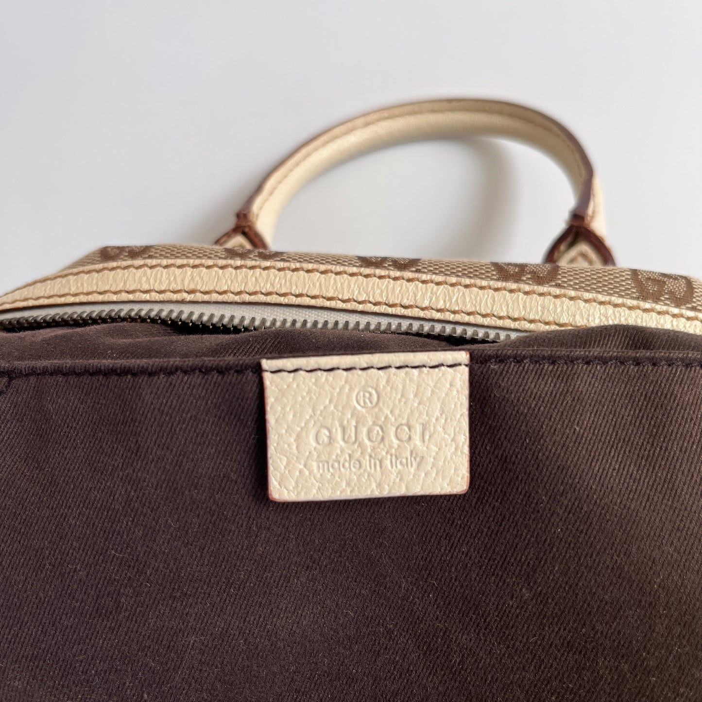 Gucci GG Canvas Mini Boston Top Handle Bag