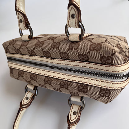 Gucci GG Canvas Mini Boston Top Handle Bag