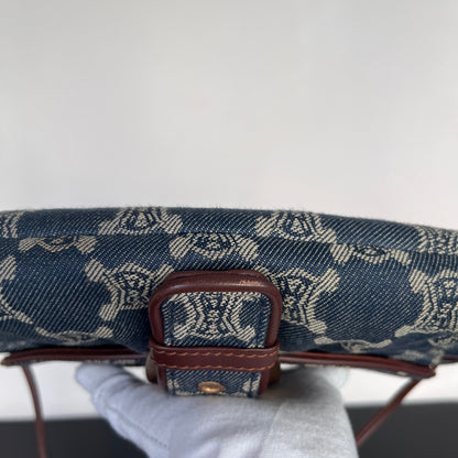 Céline Vintage Triomphe Denim One Shoulder Bag