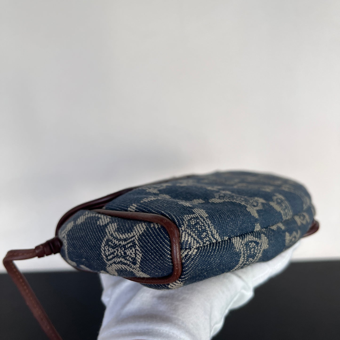 Céline Vintage Triomphe Denim One Shoulder Bag