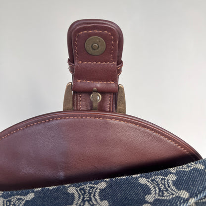 Céline Vintage Triomphe Denim One Shoulder Bag