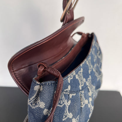 Céline Vintage Triomphe Denim One Shoulder Bag