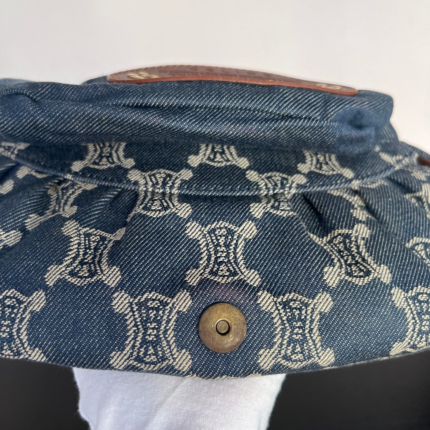 Céline Vintage Triomphe Denim One Shoulder Bag