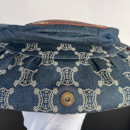 Céline Vintage Triomphe Denim One Shoulder Bag