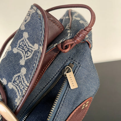 Céline Vintage Triomphe Denim One Shoulder Bag