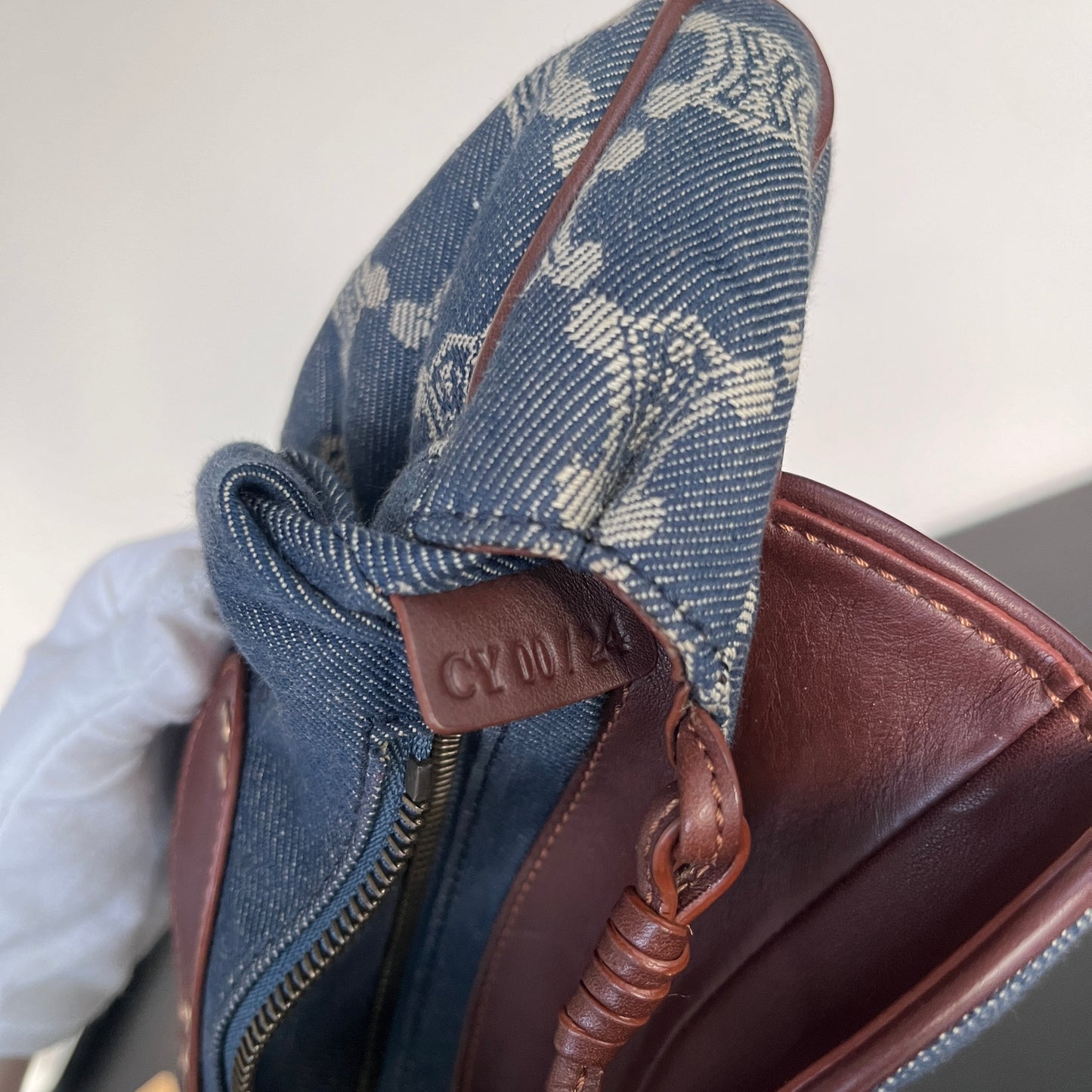 Céline Vintage Triomphe Denim One Shoulder Bag
