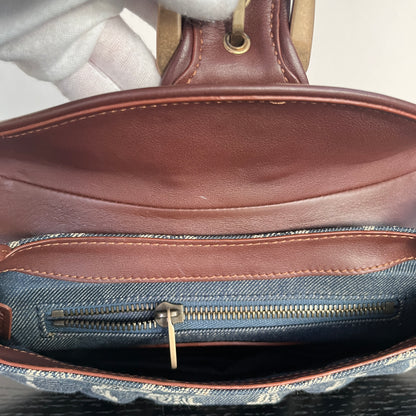 Céline Vintage Triomphe Denim One Shoulder Bag