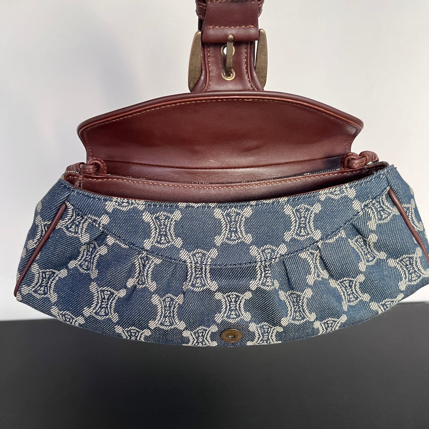Céline Vintage Triomphe Denim One Shoulder Bag