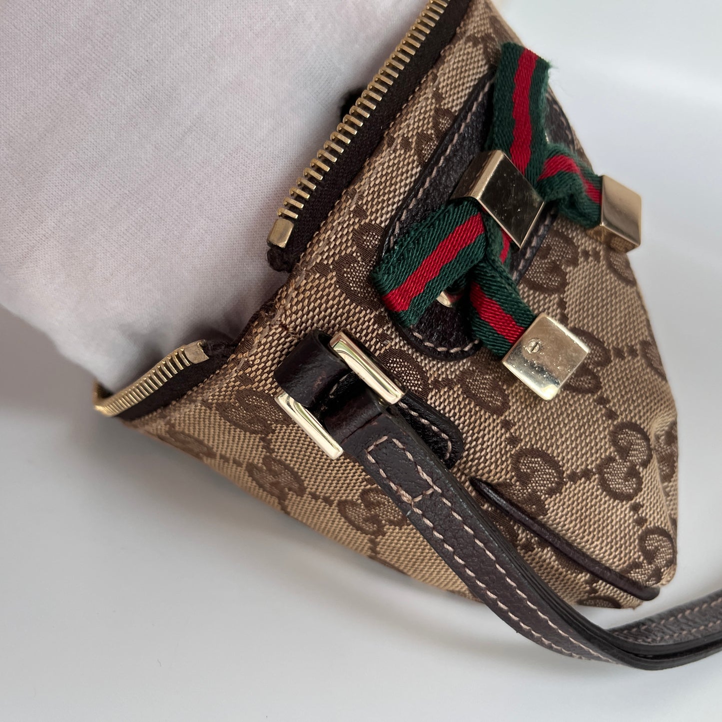 Gucci Vintage GG Canvas Wristlet Pouch