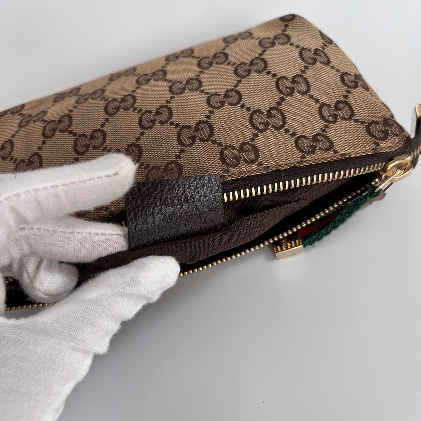 Gucci Vintage GG Canvas Wristlet Pouch