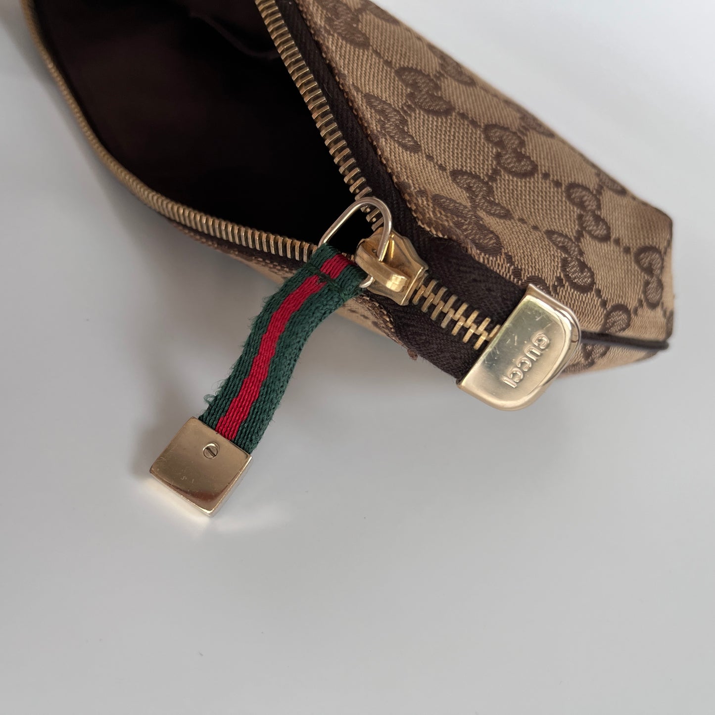 Gucci Vintage GG Canvas Wristlet Pouch