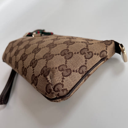 Gucci Vintage GG Canvas Wristlet Pouch