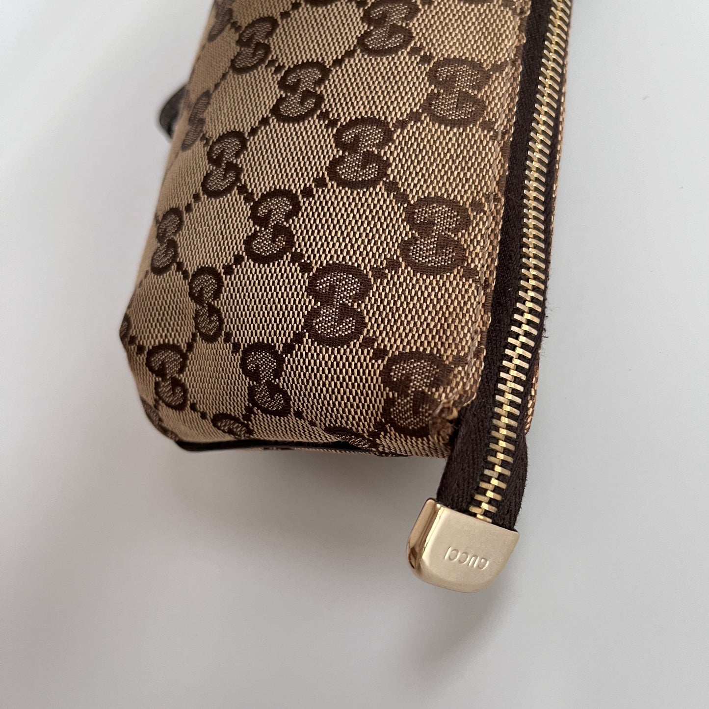 Gucci Vintage GG Canvas Wristlet Pouch