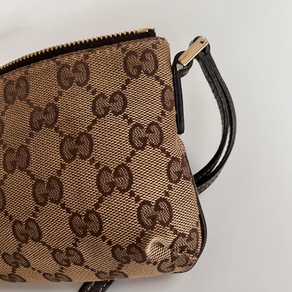 Gucci Vintage GG Canvas Wristlet Pouch