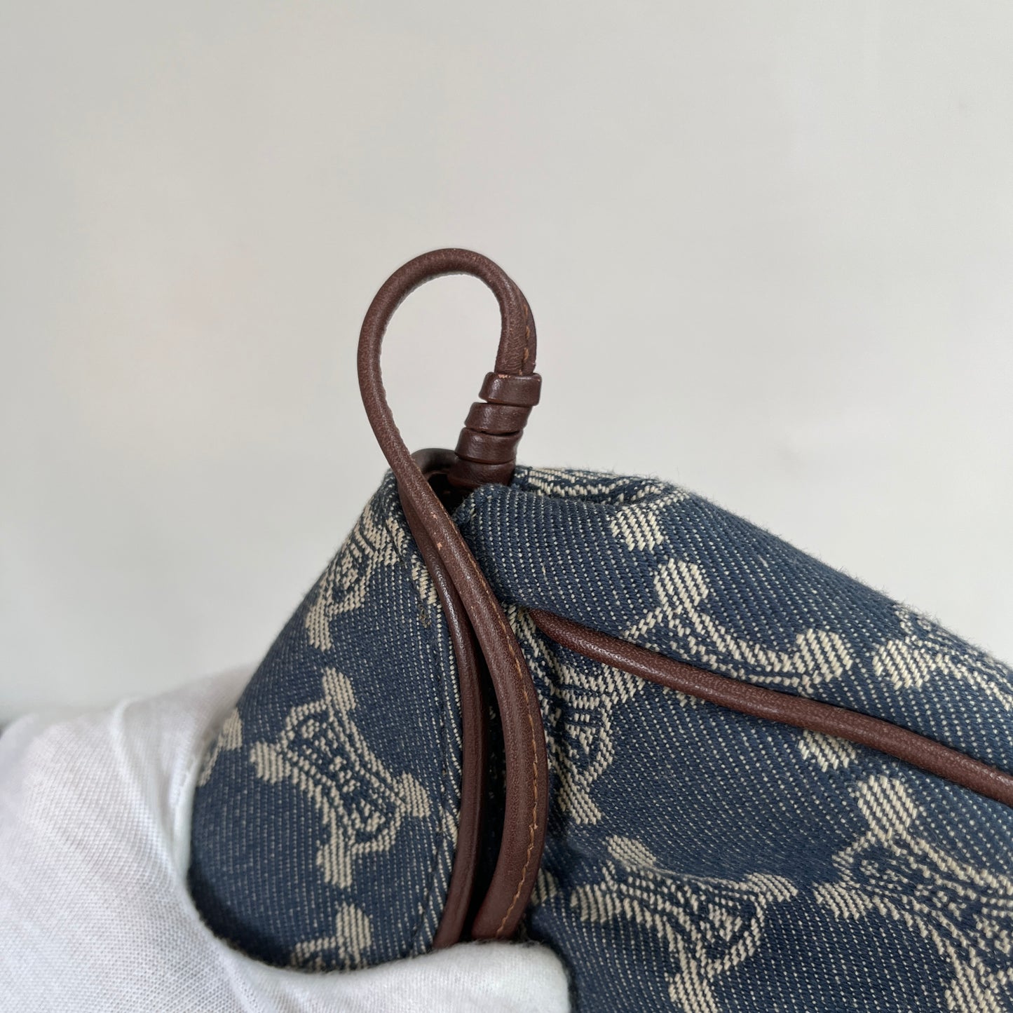 Céline Vintage Triomphe Denim One Shoulder Bag