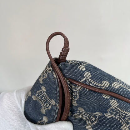 Céline Vintage Triomphe Denim One Shoulder Bag
