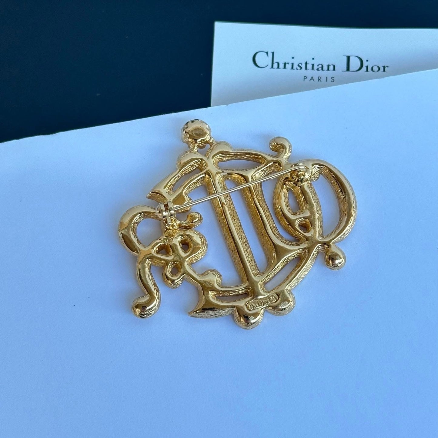Christian Dior Vintage Gold-tone Brooch