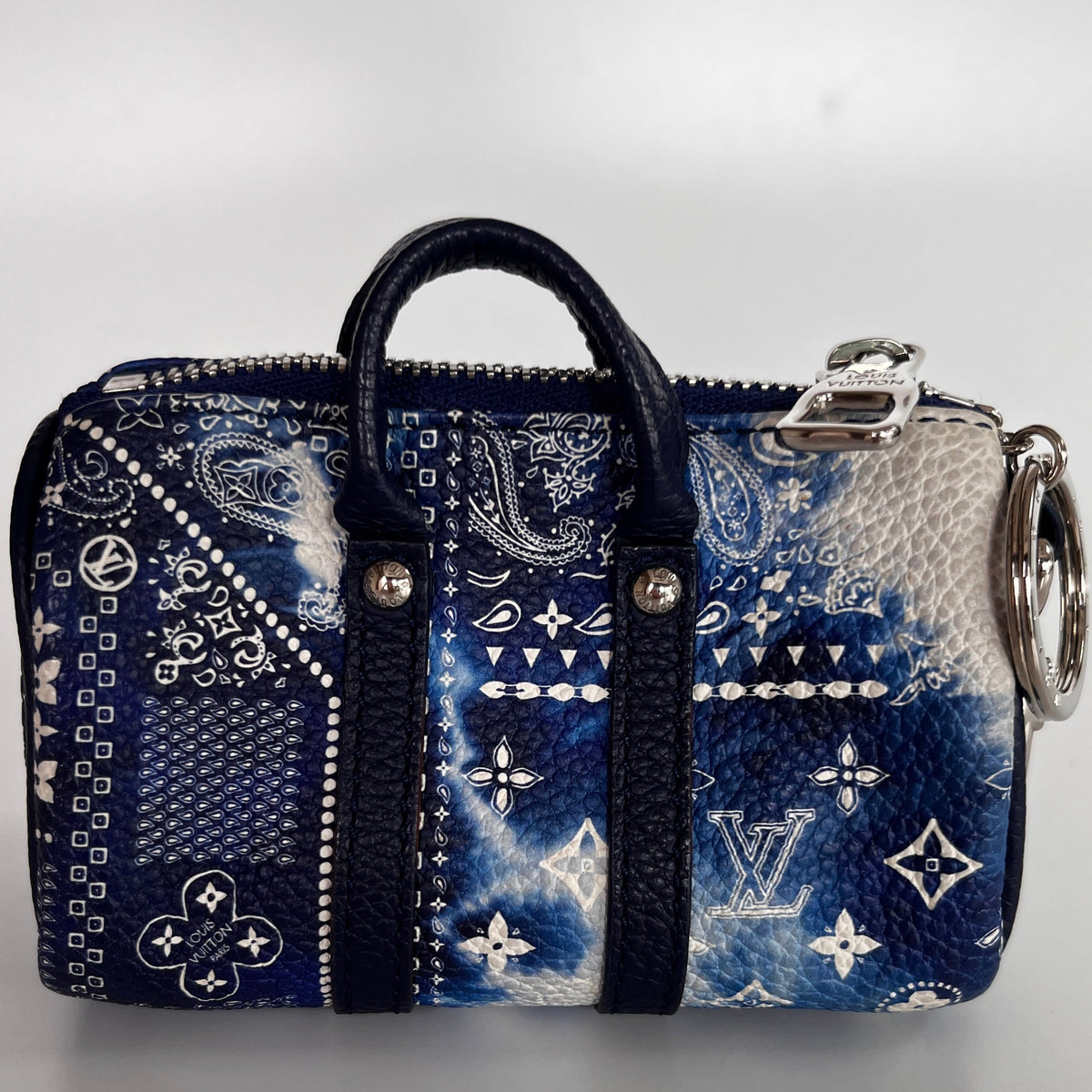 LOUIS VUITTON BLUE MP3337 BANDANA PORTO CRAIE POUCH KEY CHAIN