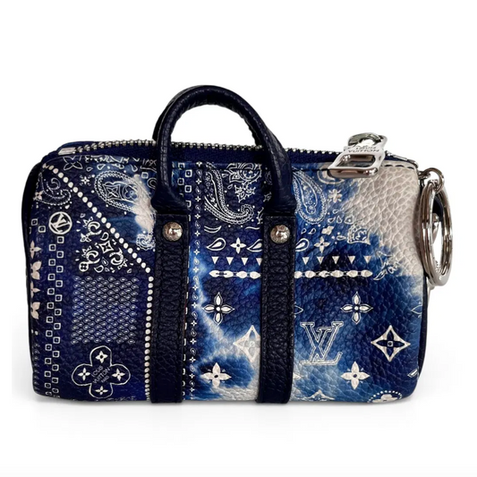 LOUIS VUITTON BLUE MP3337 BANDANA PORTO CRAIE POUCH/ KEY CHAIN