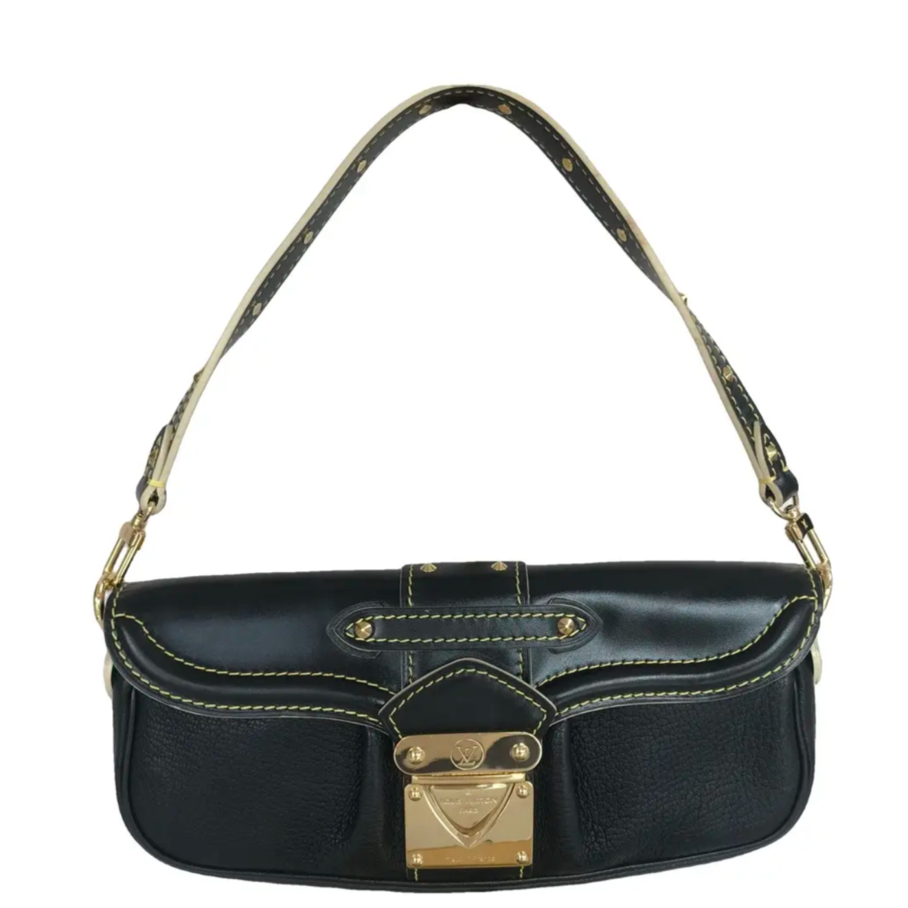 LV Black Suhali Le Precieux Pochette Clutch