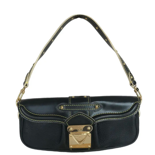 LV Black Suhali Le Precieux Pochette Clutch