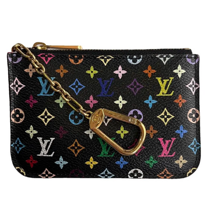 LV M93735 Takashi Murakami Black Monogram Multicolor Cles Coin Case