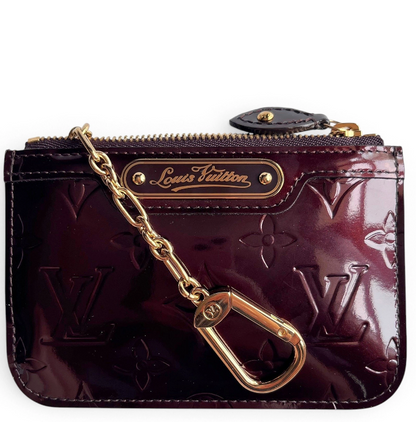 Buy pre-owned Louis Vuitton Amarante Vernis Pochette Cle Key Coin Case at Poshler Collective Singapore 