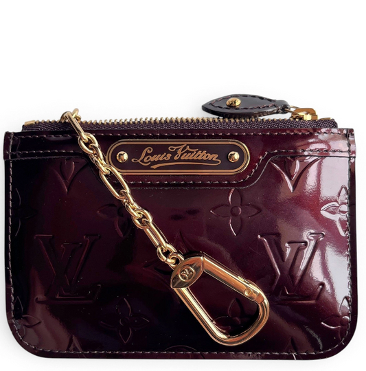 Buy pre-owned Louis Vuitton Amarante Vernis Pochette Cle Key Coin Case at Poshler Collective Singapore 