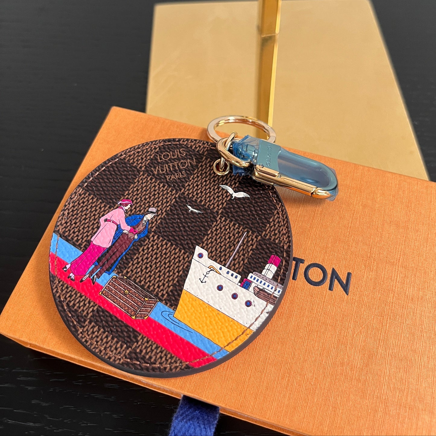 Louis Vuitton M61933 Damier Ebène CHARM KEYCHAIN HOLDER Singapore