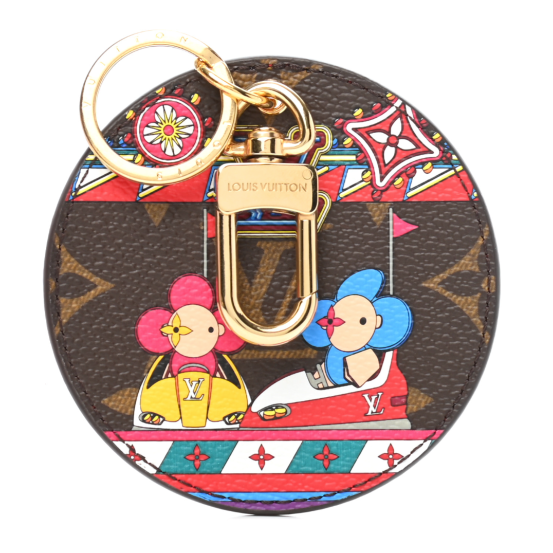 Monogram 2020 Christmas Animation Bumper Cars Bag Charm Key Ring Coquelicot
