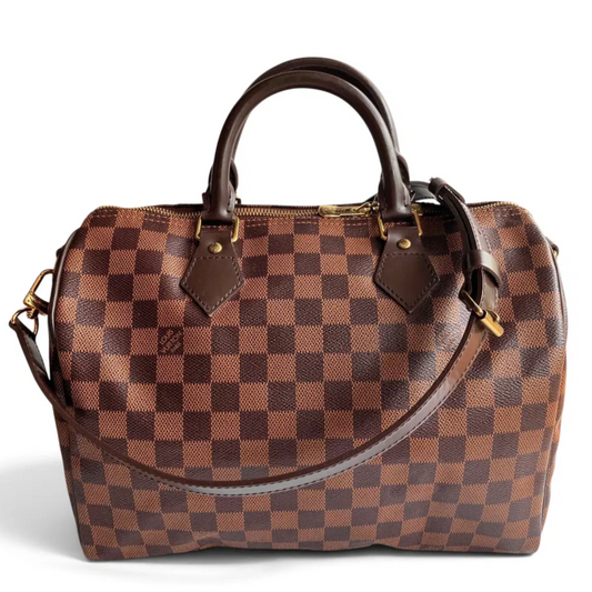 Buy Louis Vuitton Speedy Bandouliere 30 Damier Ebene Crossbody Bag at Poshler Collective Singapore