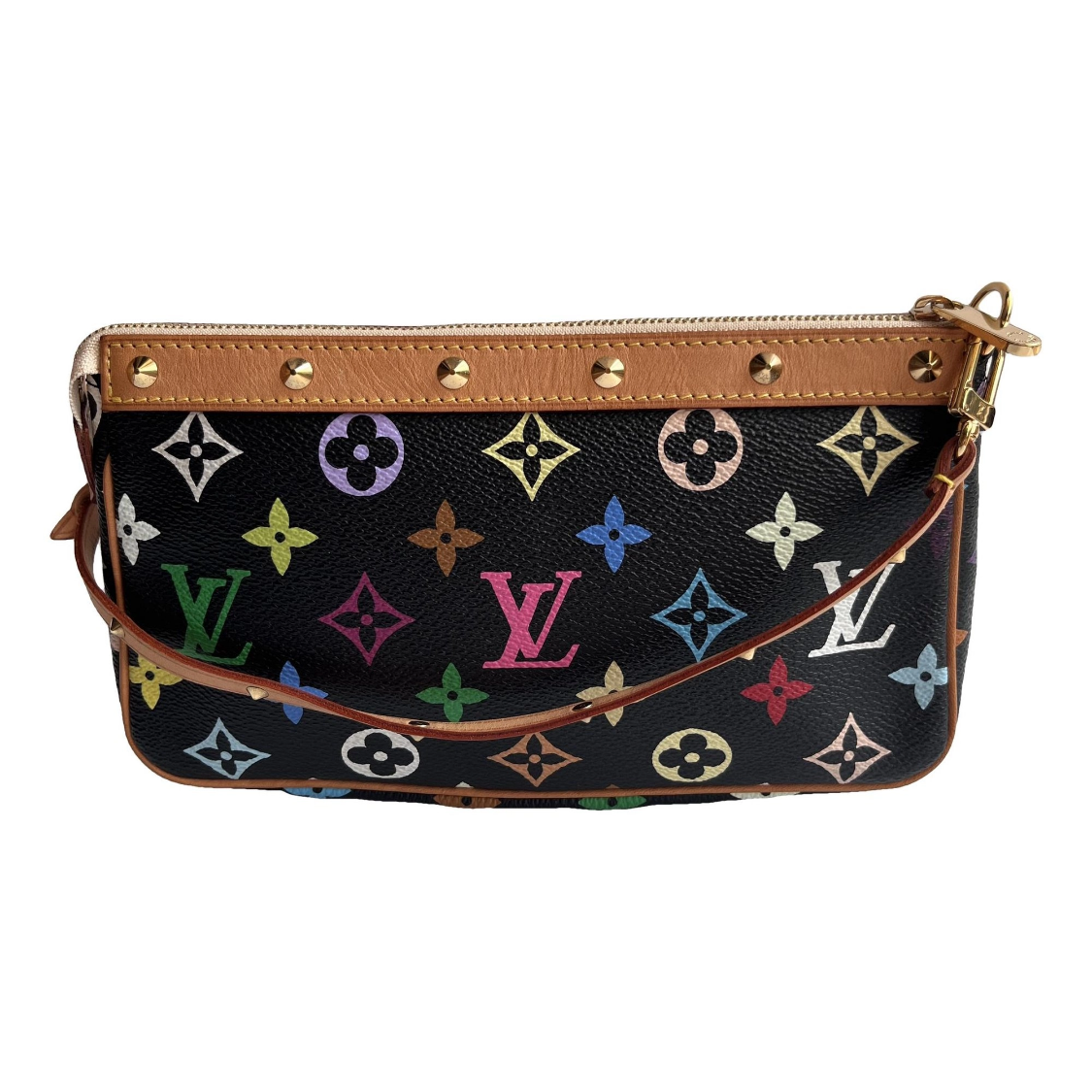 Louis Vuitton x Takashi Murakami Black Multicolor Pochette 2003