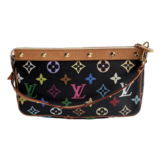 Louis Vuitton x Takashi Murakami Black Multicolor Pochette 2003