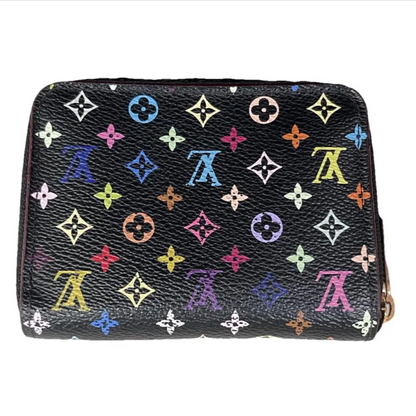 Louis Vuitton x Takashi Murakami Black Multicolor Zippy Coin Purse