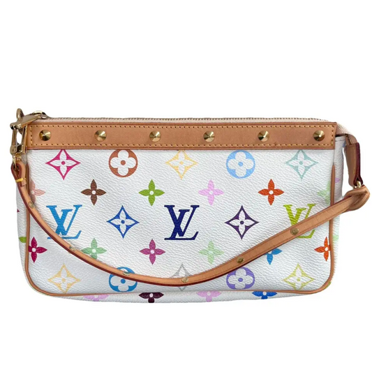 Louis Vuitton x Takashi Murakami White Multicolor Pochette