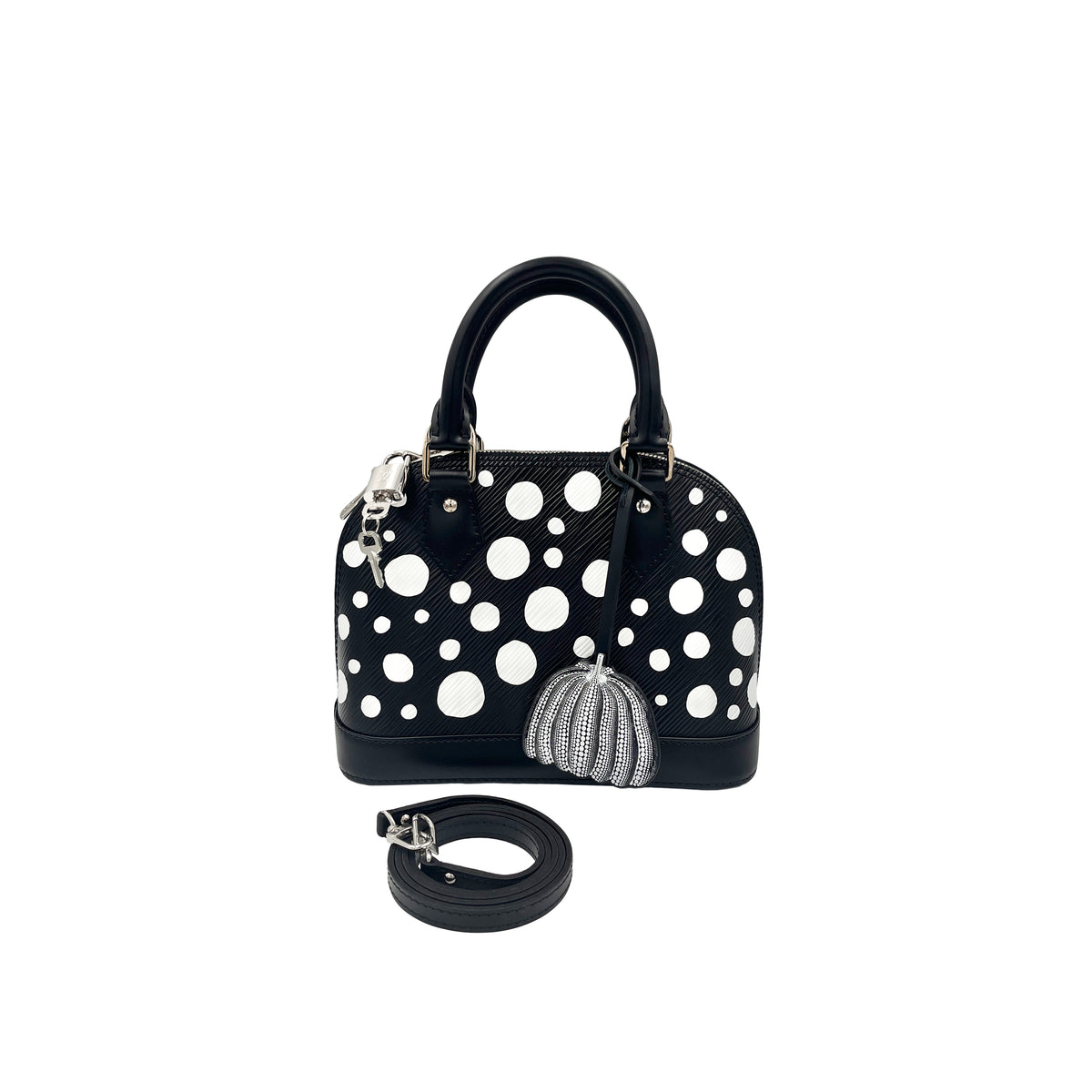 Buy pre-loved Louis Vuitton x Yayoi Kusama Alma BB Black Epi Crossbody Bag in Singapore