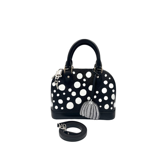 Buy pre-loved Louis Vuitton x Yayoi Kusama Alma BB Black Epi Crossbody Bag in Singapore