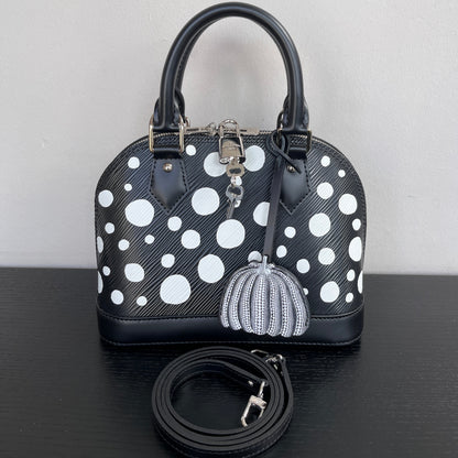 Buy pre-loved Louis Vuitton x Yayoi Kusama Alma BB Epi black and white bag in Singapore