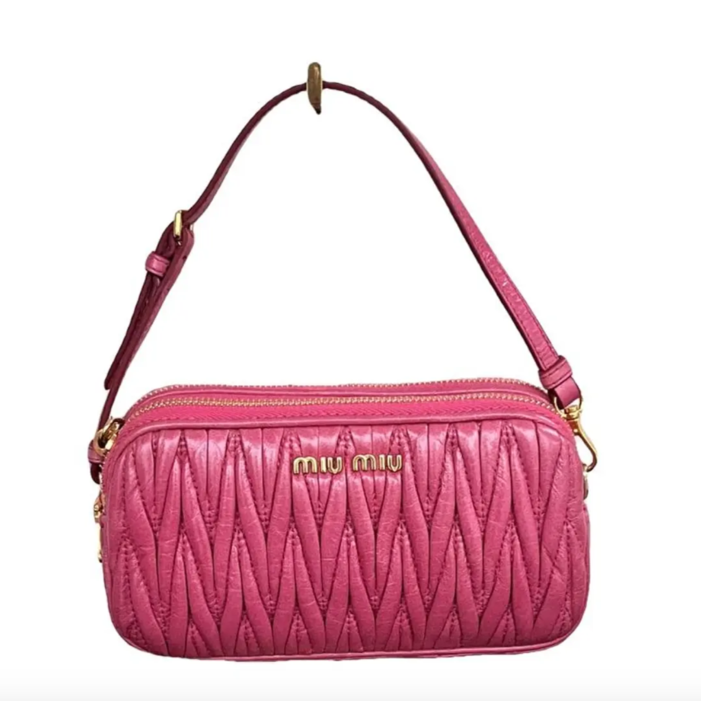 Miu Miu Matélassé Double Zip Wristlet