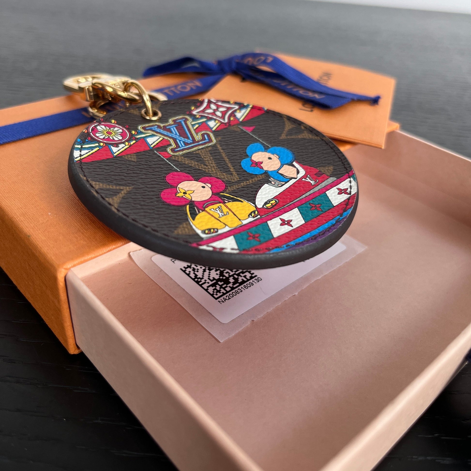 Monogram 2020 Christmas Animation Bumper Cars Bag Charm Key Ring Coquelicot