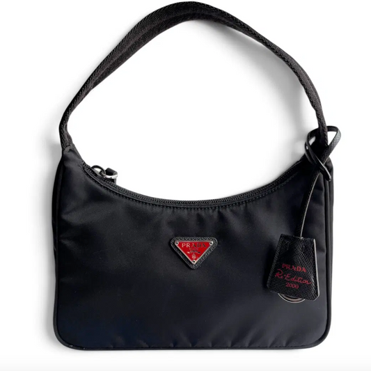 Buy pre-owned PRADA black Re-Edition 2000 re-nylon shoulder bag in Singapore