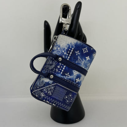 LOUIS VUITTON BLUE MP3337 BANDANA PORTO CRAIE POUCH/ KEY CHAIN