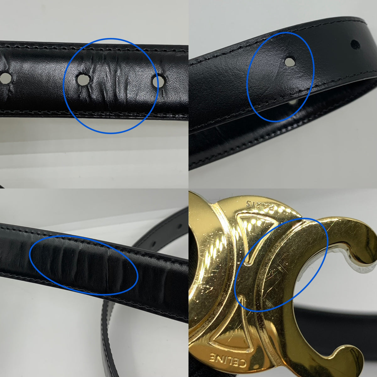 Pre-loved Celine black leather belt