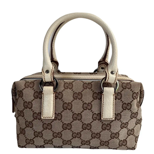 Gucci GG Canvas Mini Boston Top Handle Bag