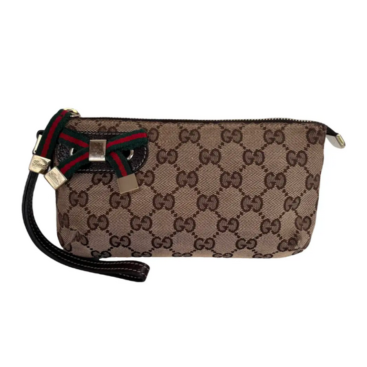 Gucci Vintage GG Canvas Wristlet Pouch
