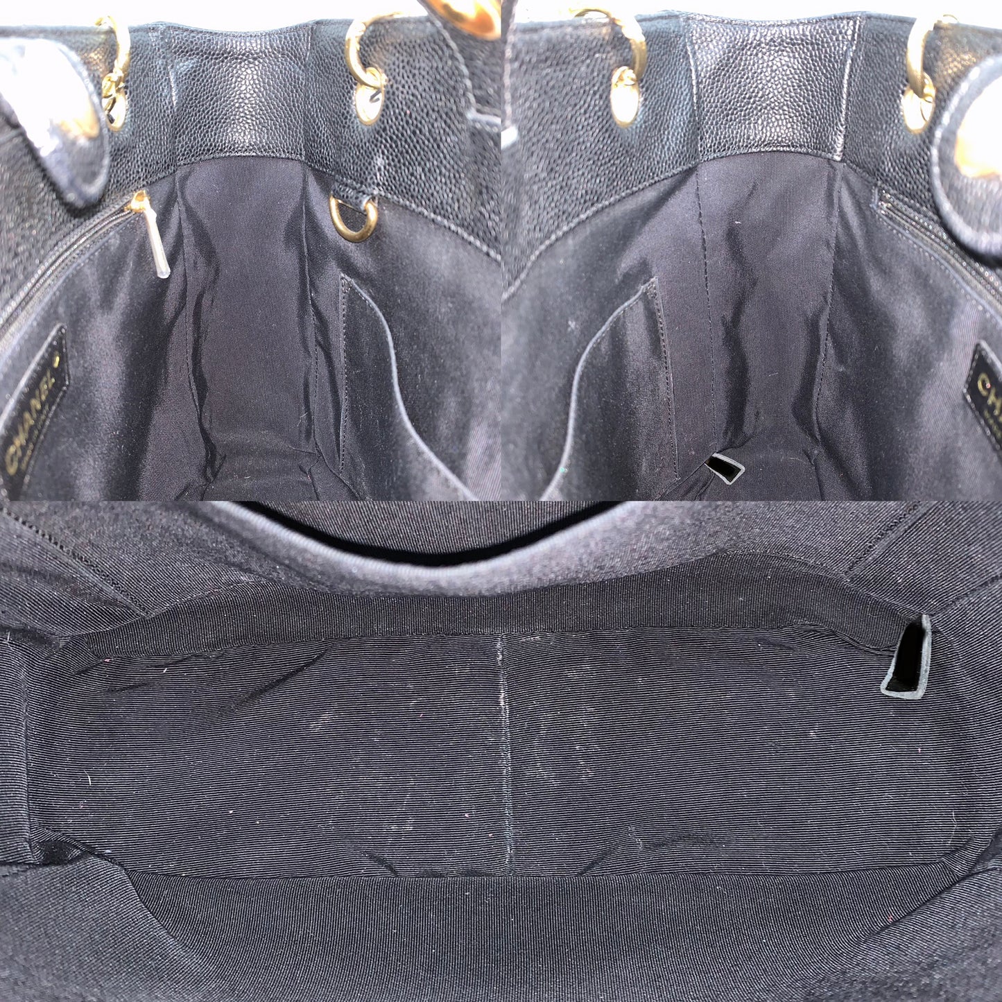 Chanel Vintage Black Caviar PST Tote Bag