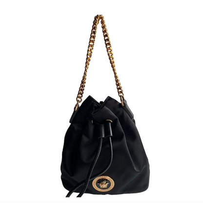 VERSACE BAG NYLON CHAIN SHOULDER 2WAY DRAWSTRING MEDUSA