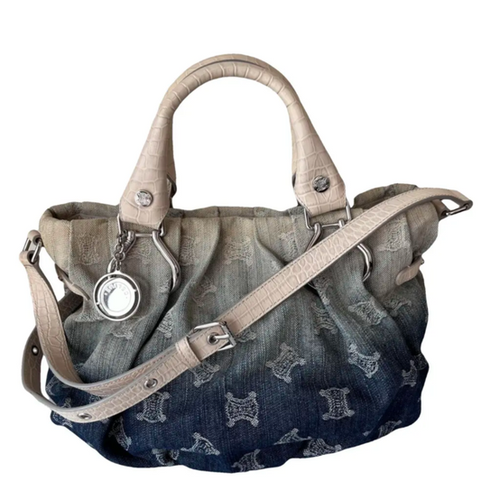 Vingate CELINE BLUE DENIM MACADAM GRADIENT 2WAY BAG