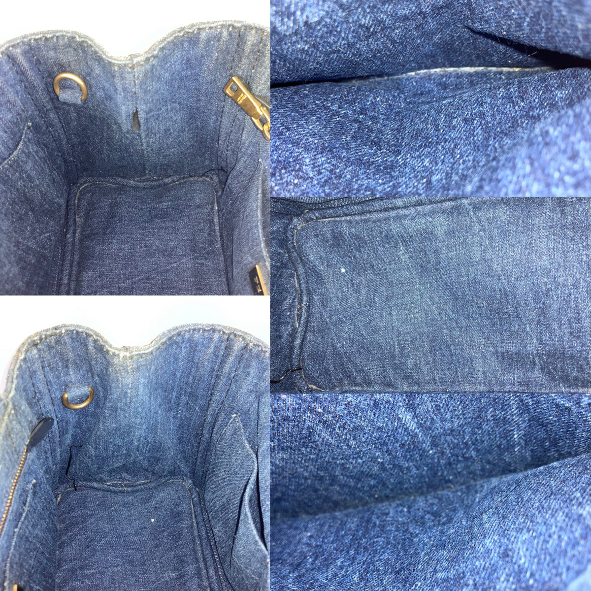 Prada Blue Denim Canapa Top Handle Bag